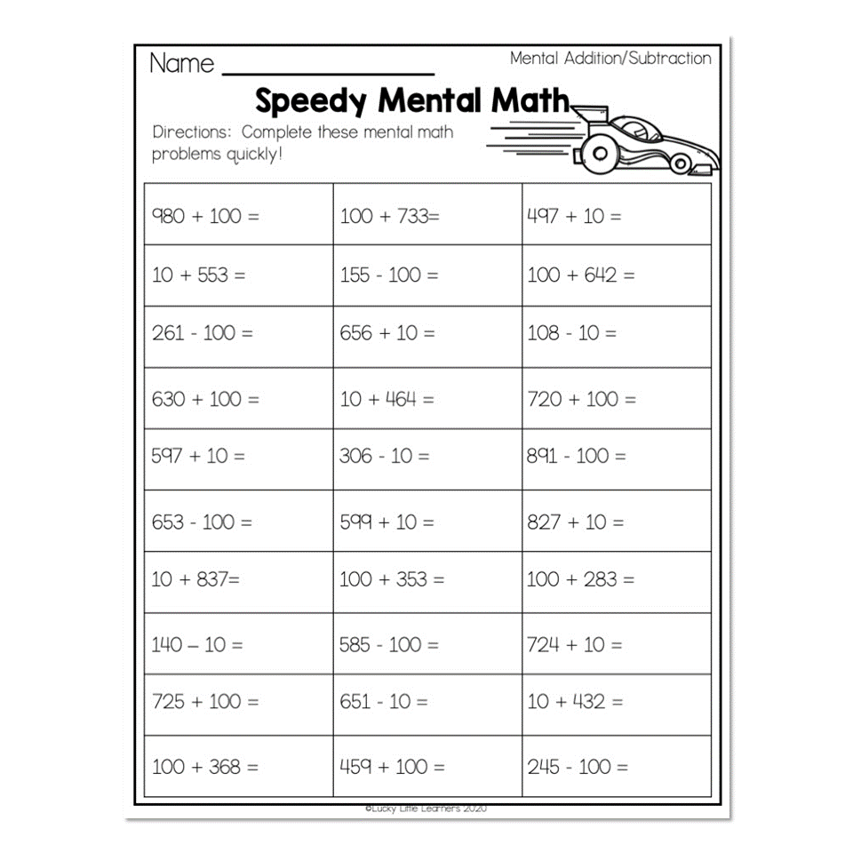 Homeschool Math Worksheets Grade 2 - 2nd grade math worksheets place value mental addition and subtraction spinning for mental math