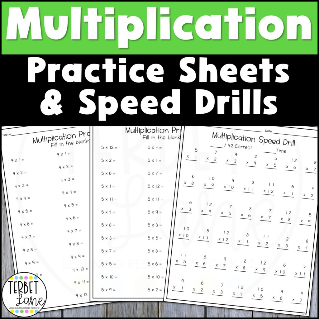 Horizontal Math Fact Practice Worksheets - multiplication facts practice worksheets
