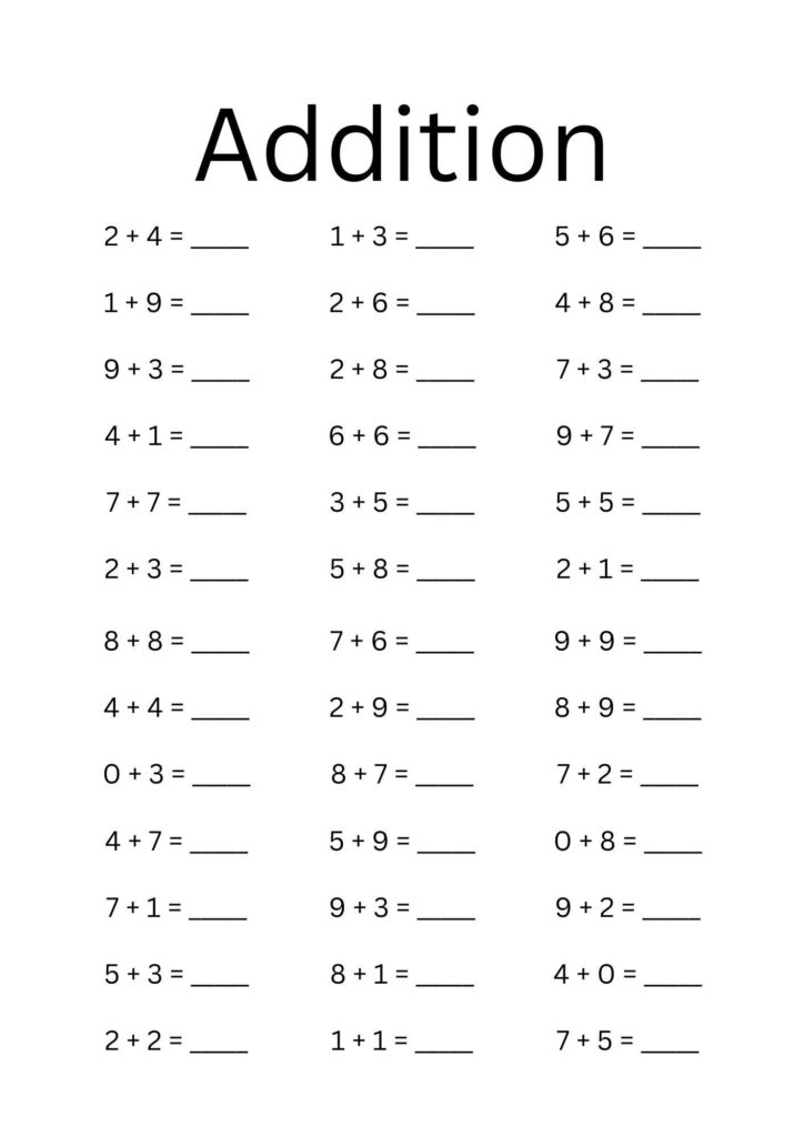 Instant download math practice sheet home school grade school practice ...