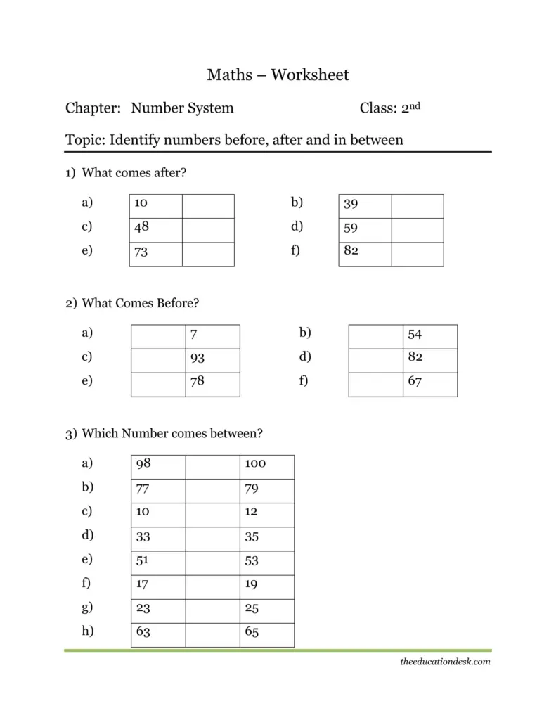 Ipm Maths Worksheets Class 2 - maths number system worksheet