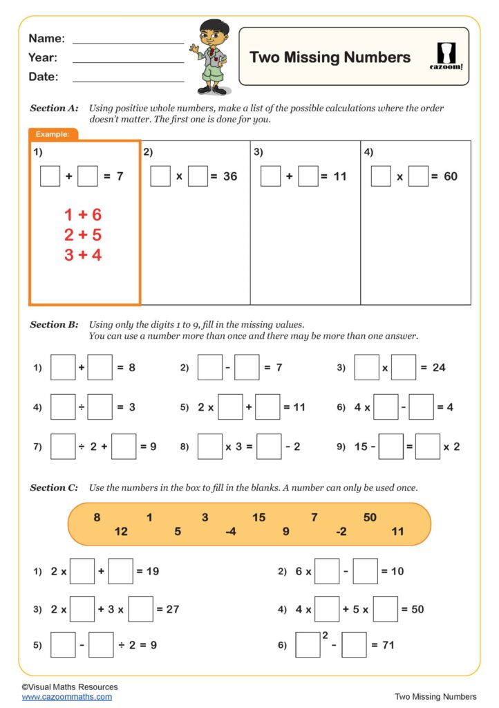 Key Stage 2 Level 6 Maths Worksheets - year 6 algebra worksheets