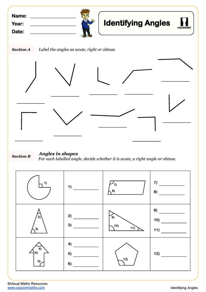 KS2 Angles Worksheets – Printable Math Resources Printable KS2 angles worksheets for identifying acute, right, and obtuse angles