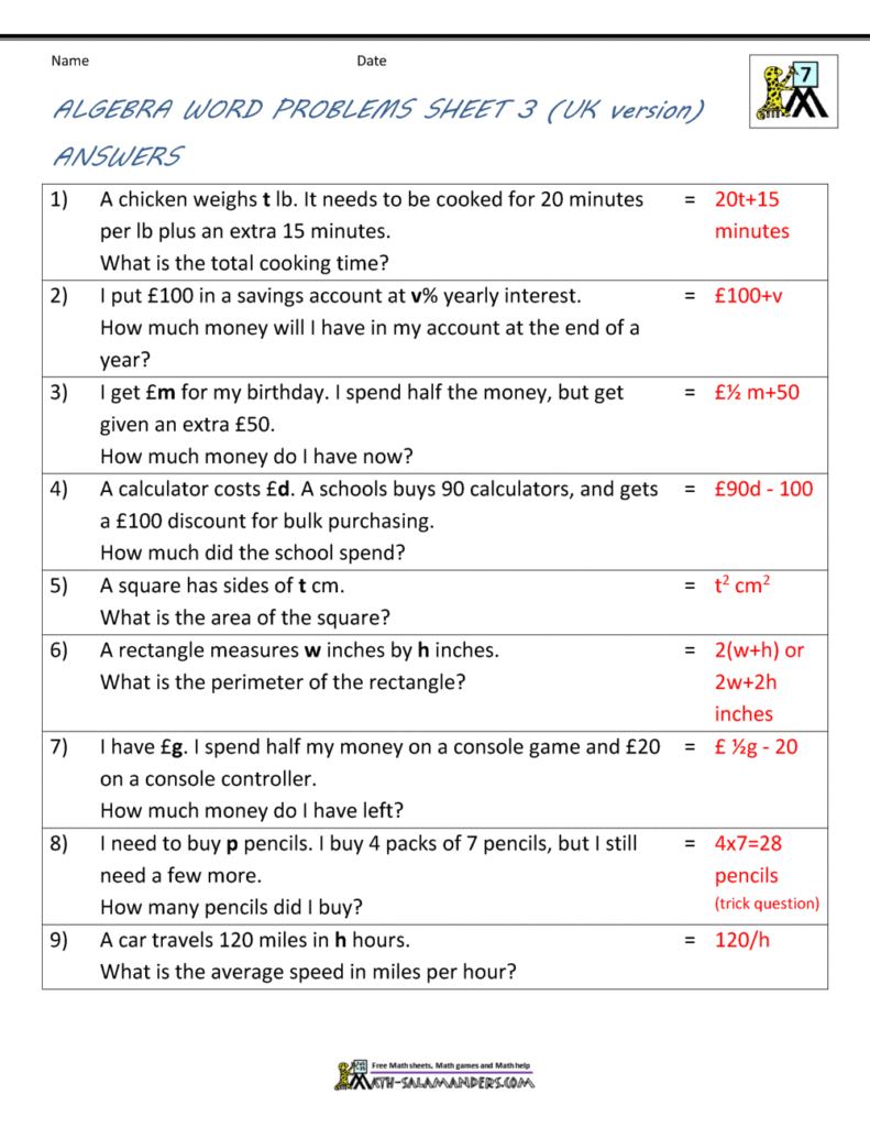 Linear Functions Word Problems Worksheet – Ame.my.id