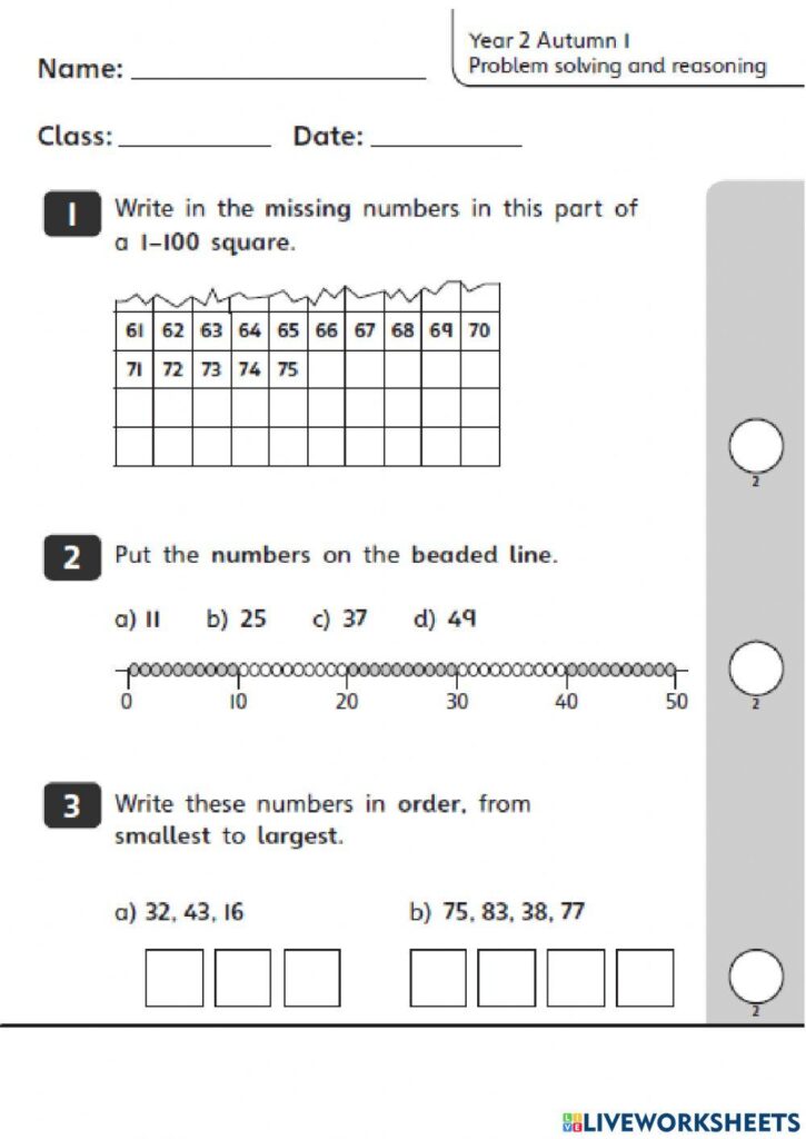 Live Worksheet For Grade 2 Maths – math Live Worksheet For Grade 2 Maths - math