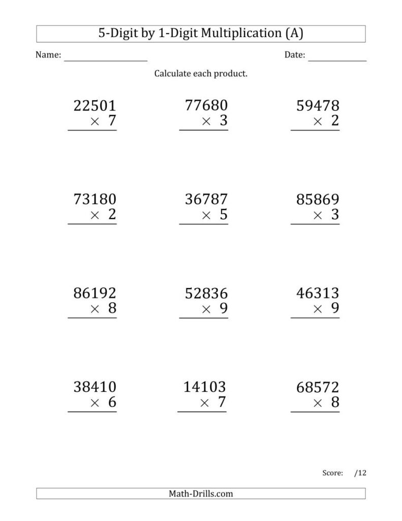 Long Multiplication Worksheets – Free Printable Long Multiplication Worksheets - Free Printable