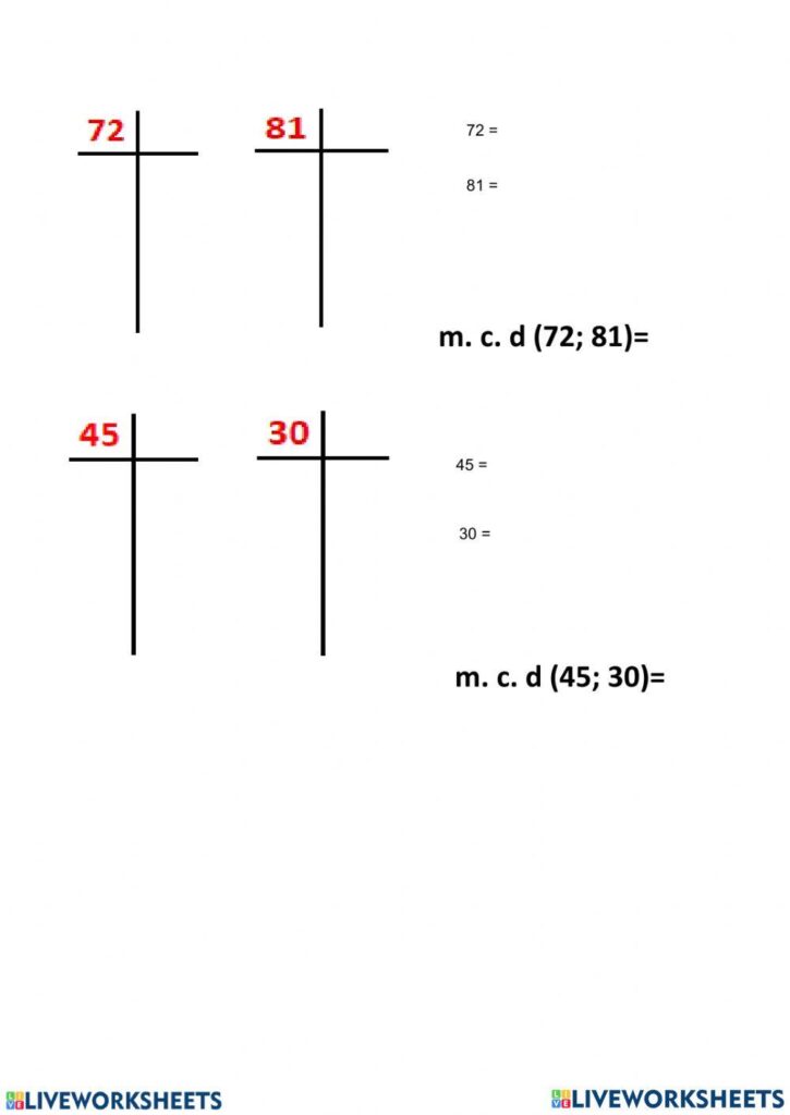 M.c.d. | Free Interactive Worksheets | 2211604 M.c.d. | Free Interactive Worksheets | 2211604