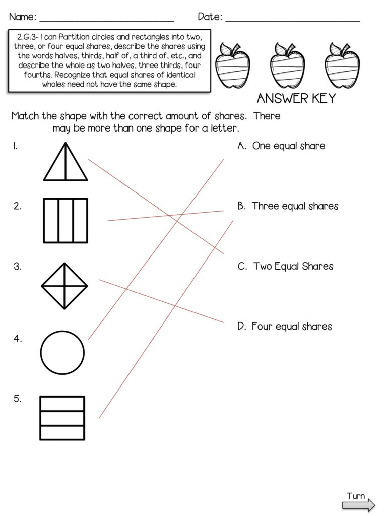 Mafs.3.G.1.2 Worksheets - 2 g 3 assessments partitioning shapes