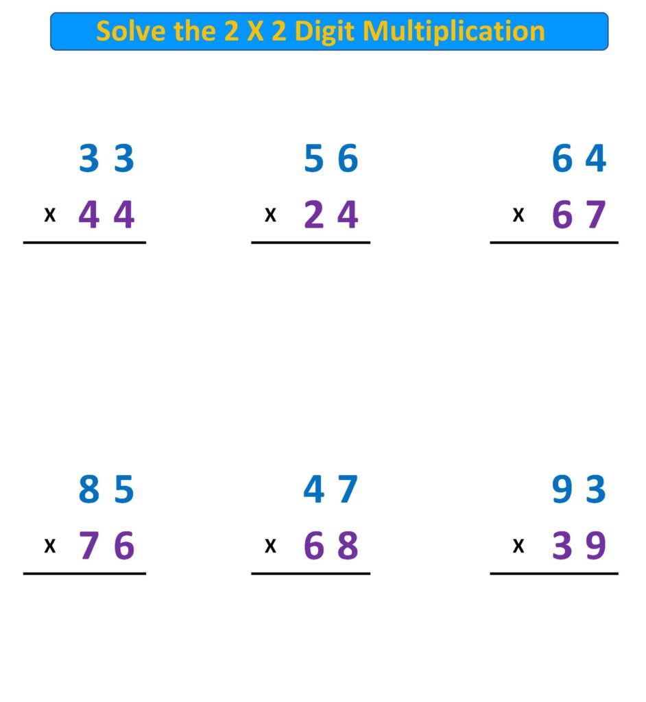Math 2 Digit By 2 Digit Multiplication Worksheets – multiplication problems 2 x 2 digit with regrouping Math 2 Digit By 2 Digit Multiplication Worksheets - multiplication problems 2 x 2 digit with regrouping