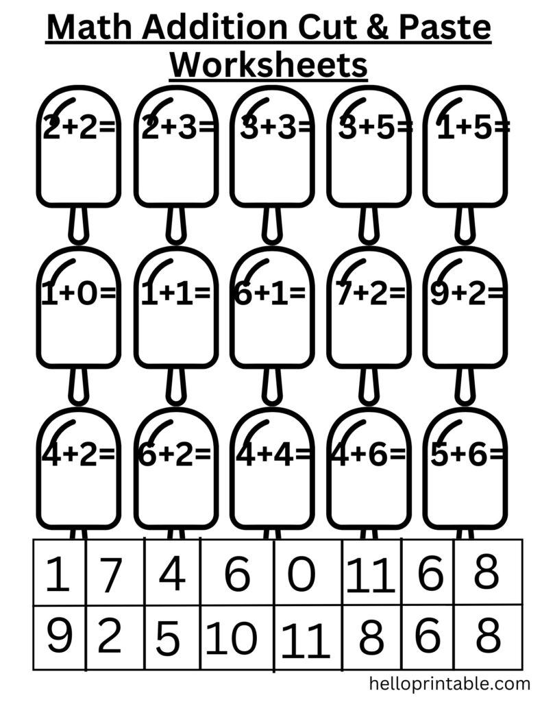 Math Addition Kindergarten Worksheets - helloprintable.com