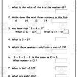 Math Assessment Sheets Basic 2nd Grade