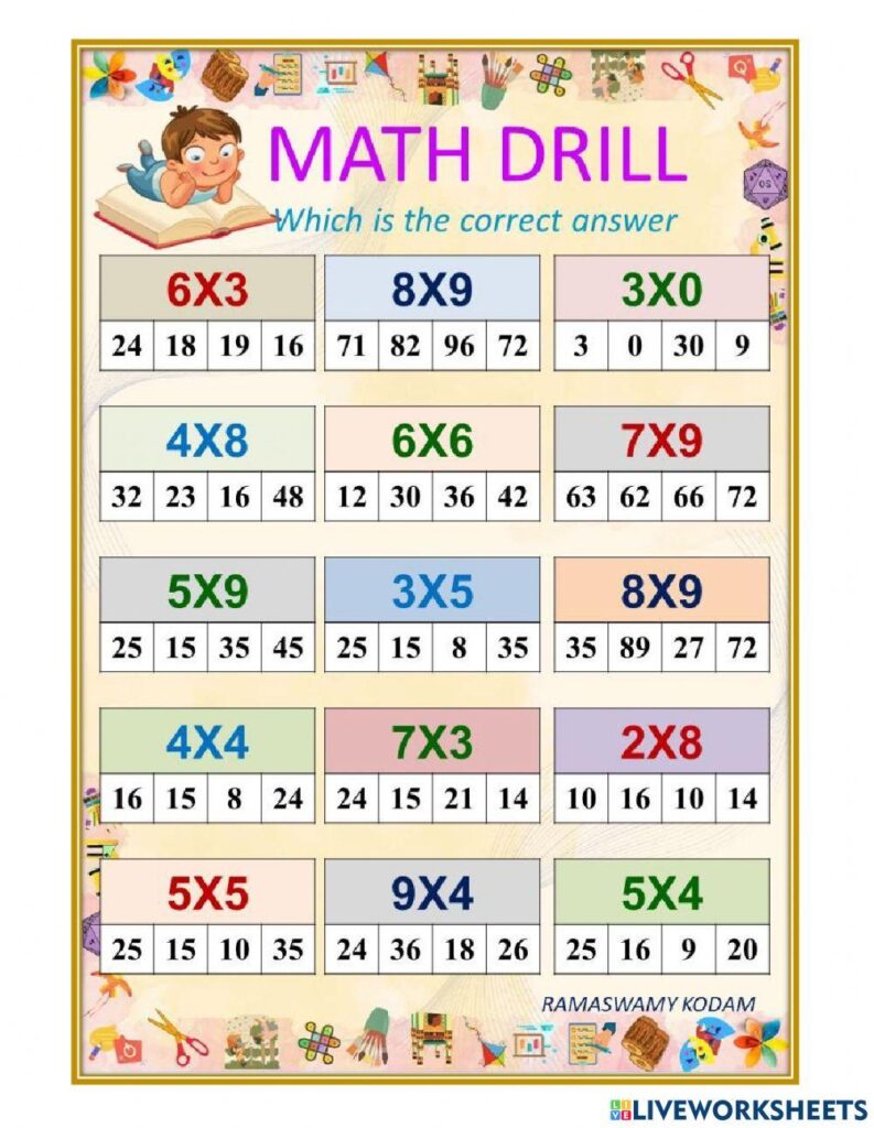 Math Drills | Free Interactive Worksheets | 7106334