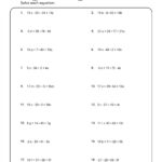 Math Equation Worksheets With Answers