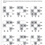 Math Grid Worksheets 2nd Grade