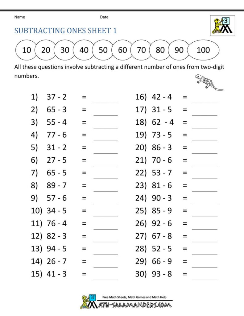 Math Print Sheets For Grade 3 - 3rd Grade Worksheets Printable - King Printables