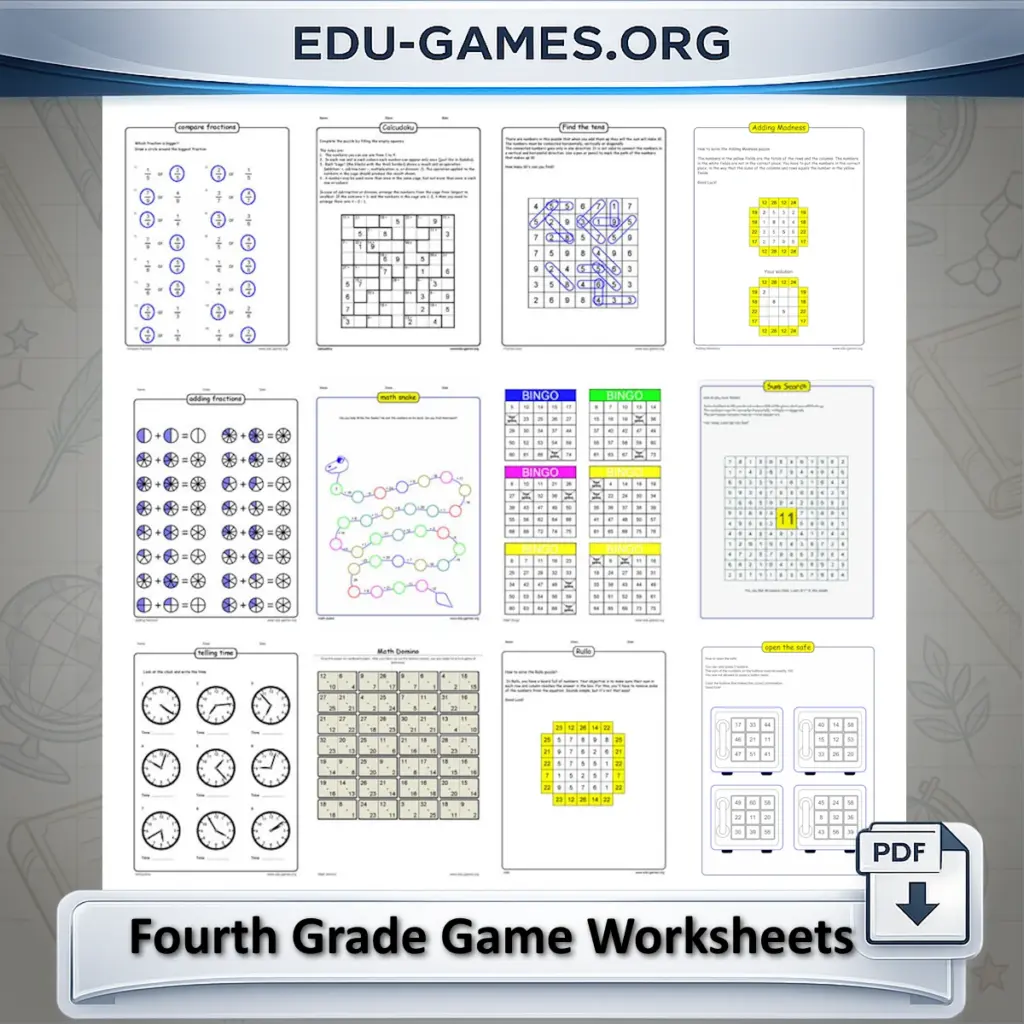 Math Printouts For 4th Graders - games worksheets