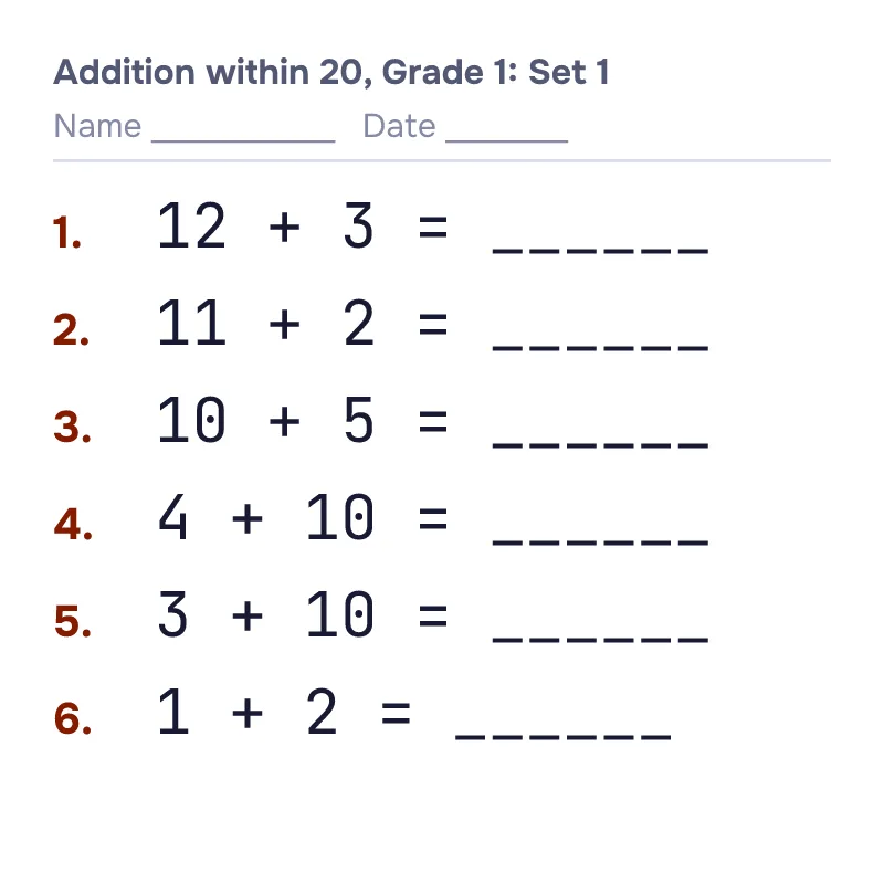 Math Problems Worksheets To Print - Printable Math Worksheets, Grades 1-6 – Pocketshelf