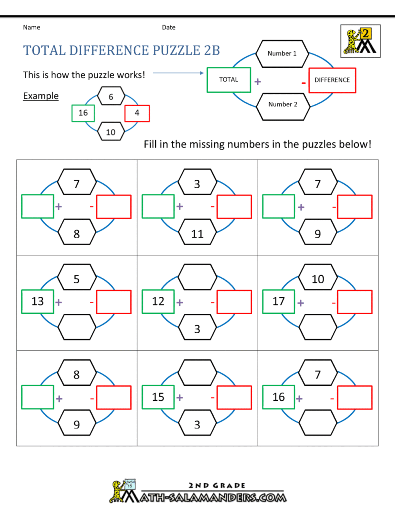 Math Puzzle Worksheets 2nd Grade – Free Math Puzzles – Addition and Subtraction Math Puzzle Worksheets 2nd Grade - Free Math Puzzles - Addition and Subtraction