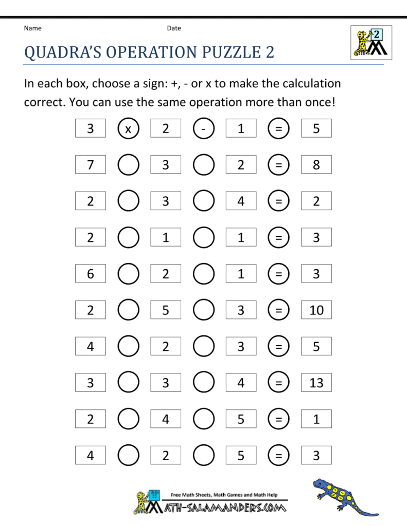 Math Puzzle Worksheets For Grade 2 - 2nd Grade Math Puzzles - Worksheets Library