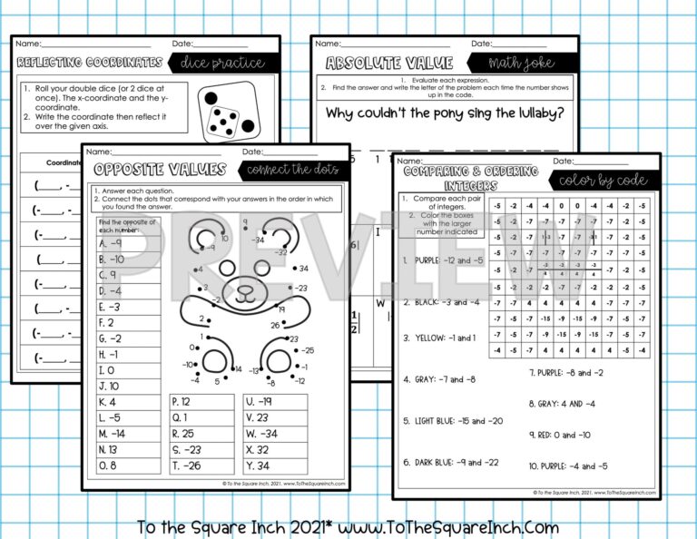 Math Sheets For 6th Graders Printables - 6th grade math fun worksheets