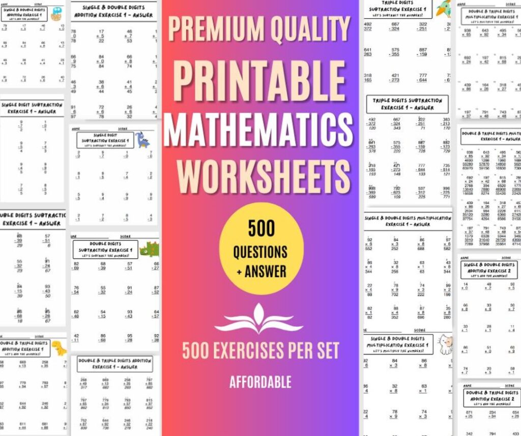 Math Sheets With A Lot Of Questions – Printable PDF Mathematics Worksheets | 500 Questions Sets | Addition … Math Sheets With A Lot Of Questions - Printable PDF Mathematics Worksheets | 500 Questions Sets | Addition ...