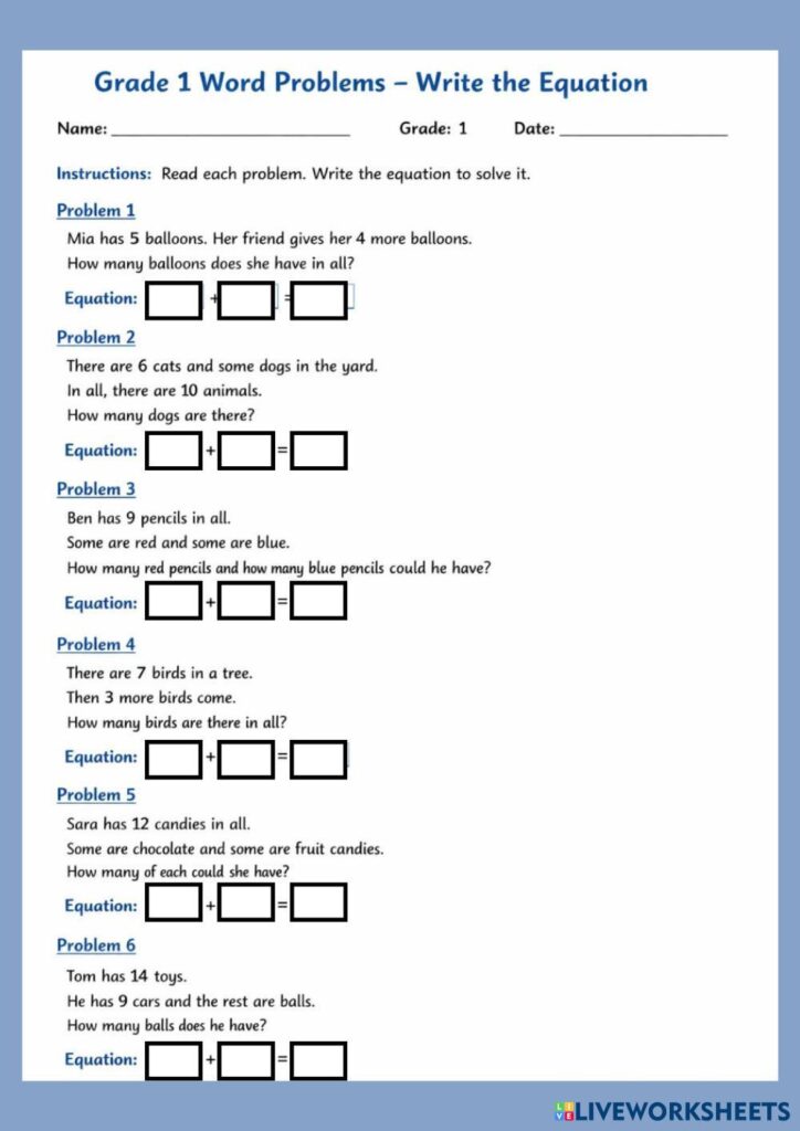 Math word probl… | Math Worksheets | 8346444