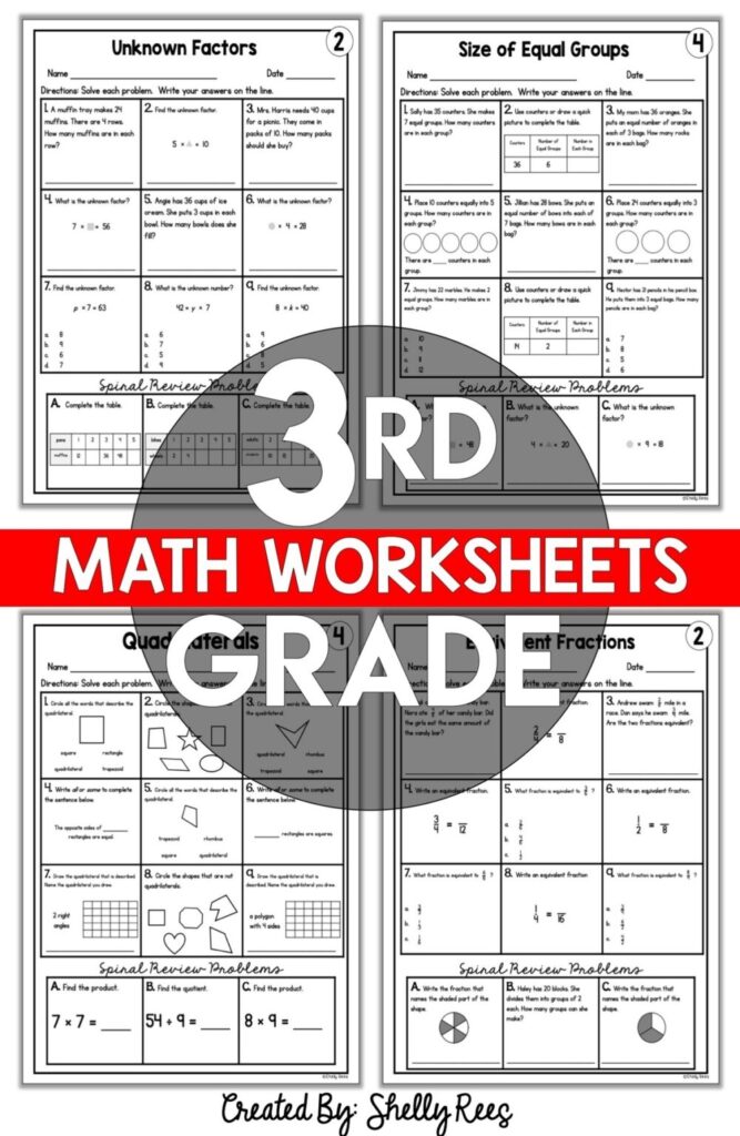 Math Work Sheets From Grades 3-6 - Grade 3 Math Worksheets Free Printable - Printable Worksheets