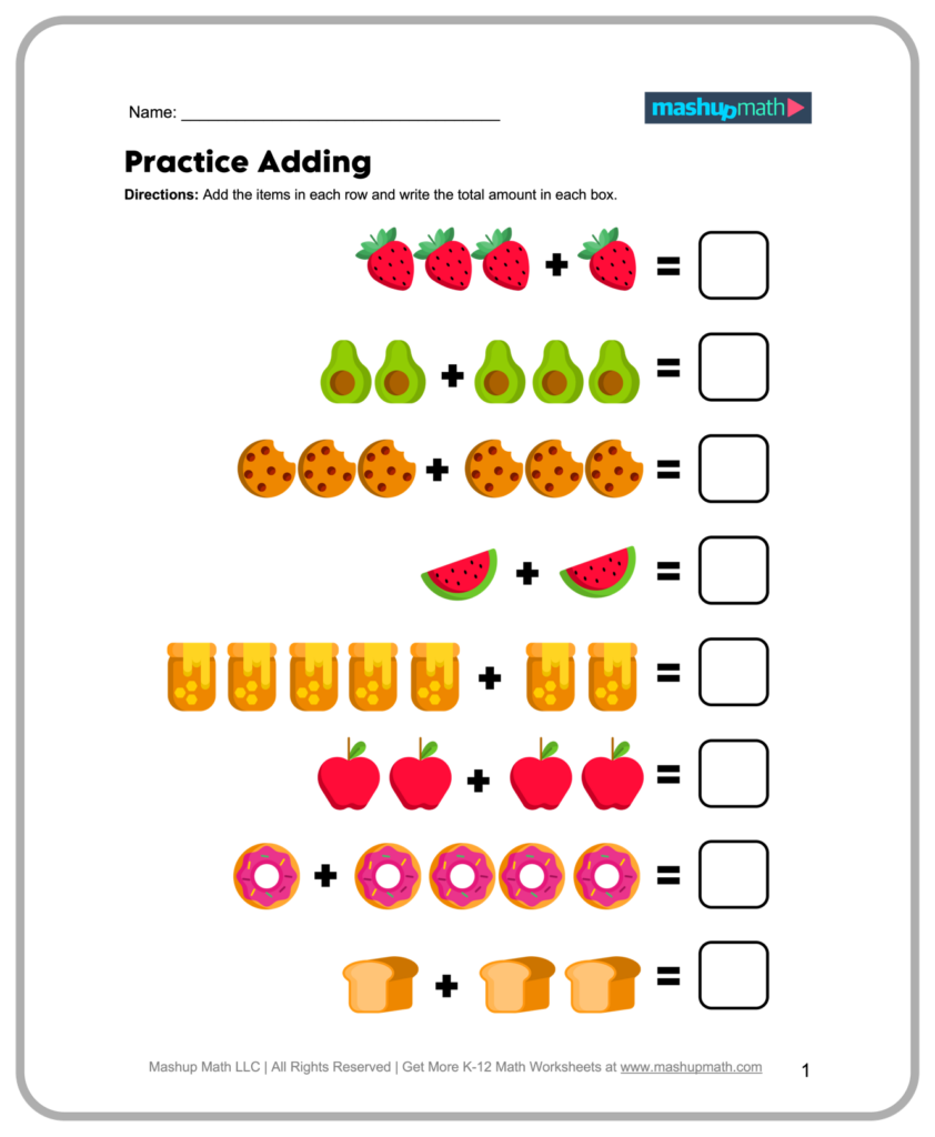 Math Worksheet For First Graders - free 1st grade math worksheets