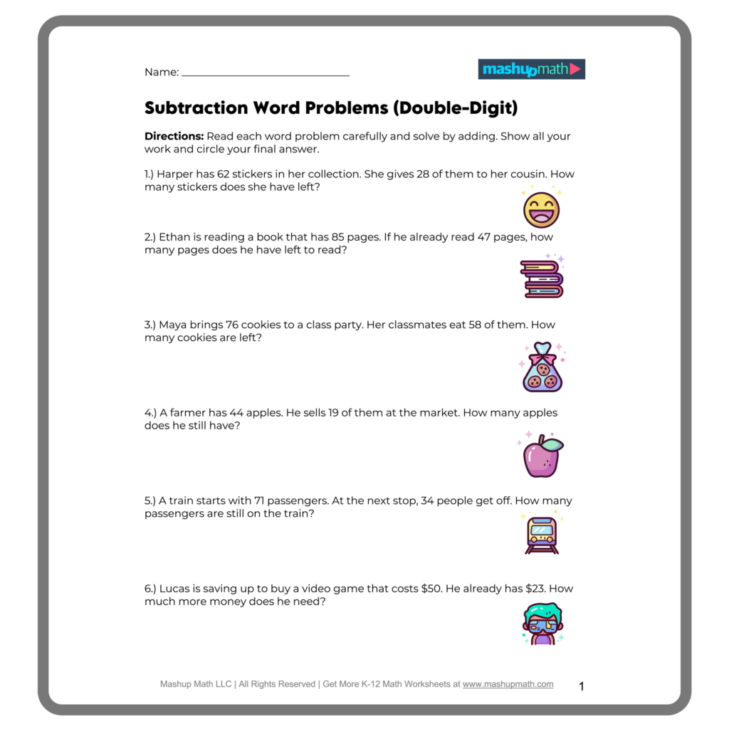 Math Worksheets For 3rd Grade Addition And Subtraction