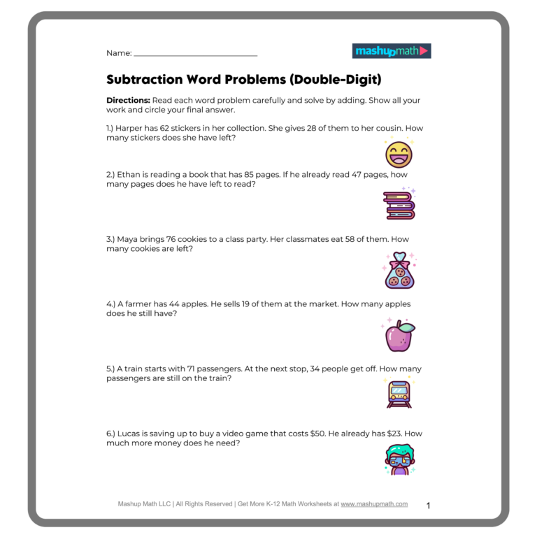 Math Worksheets For 3rd Grade Addition And Subtraction - 3rd grade word problems