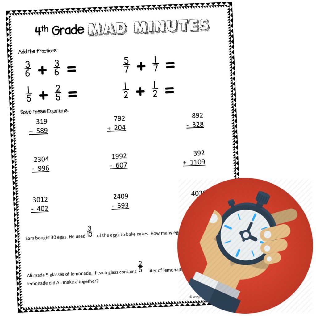 Math Worksheets For 4th Graders