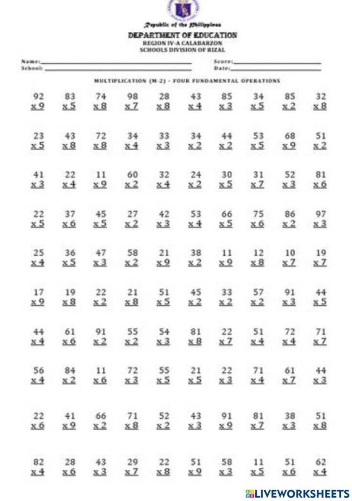 Math Worksheets Go M 2 And - M2 | Free Interactive Worksheets | 1555803