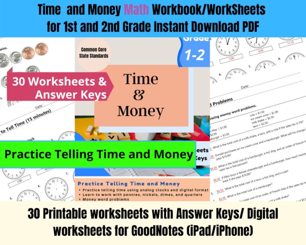 Math Worksheets Time And Money – Time and Money Math Worksheets, 1st-2nd Grade, Homeschool (digital … Math Worksheets Time And Money - Time and Money Math Worksheets, 1st-2nd Grade, Homeschool (digital ...