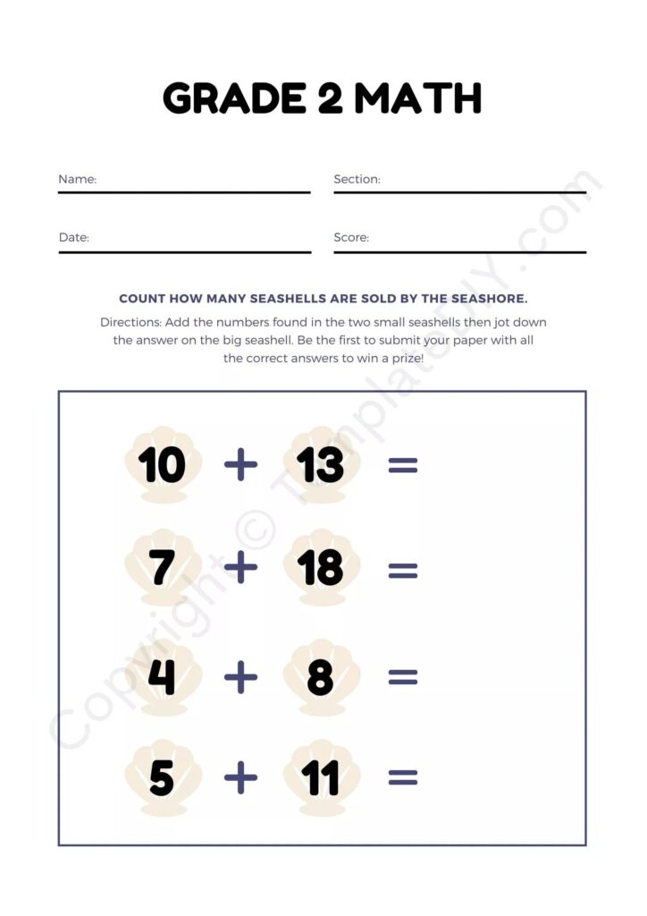 Math Worksheets To Print For 2Nd Graders - Worksheet Activity Sheets