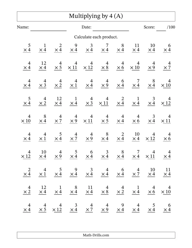 Math Worksheets With Answer Key