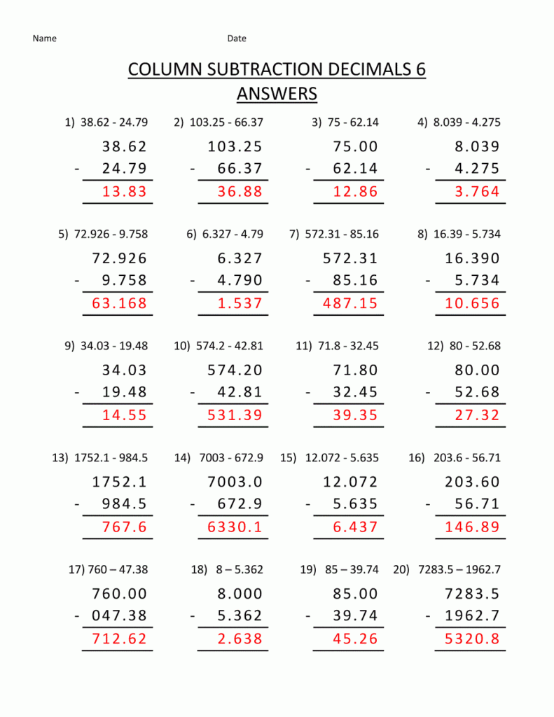 Math Worksheets With Answer Key | Order of Operation Worksheets Math Worksheets With Answer Key | Order of Operation Worksheets