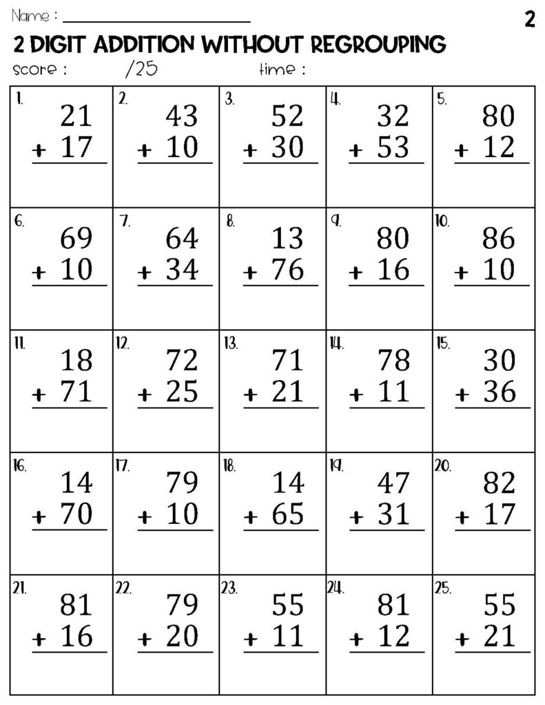 Math Worksheets Without Word Problems – Math Addition Without Regrouping Worksheets – MathWorksheet.org Math Worksheets Without Word Problems - Math Addition Without Regrouping Worksheets - MathWorksheet.org