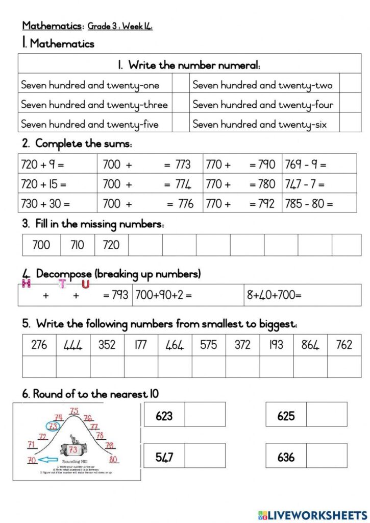 Mathematics Grade 3 worksheet - Worksheets Library