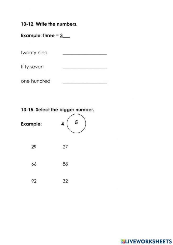 Mathematics Test Part 1 worksheet | Live Worksheets