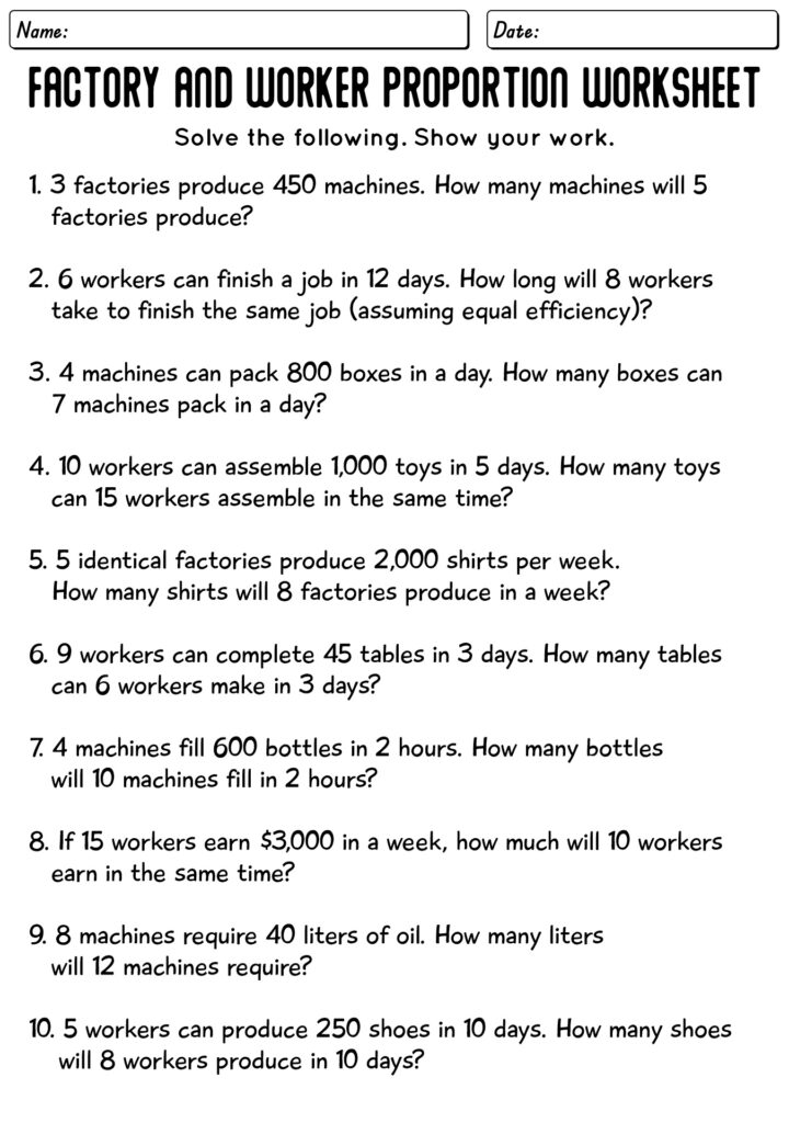 Mathematics Worksheet Factory Free Download – 14 Ratio And Proportion Problems Worksheets – Free PDF at worksheeto.com Mathematics Worksheet Factory Free Download - 14 Ratio And Proportion Problems Worksheets - Free PDF at worksheeto.com