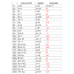 Maths Basic Skills Sheet Answers