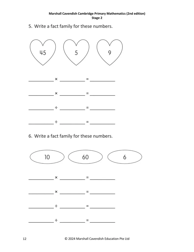 Printable Maths Key Stage 2 Worksheets featuring division remediation exercises for students