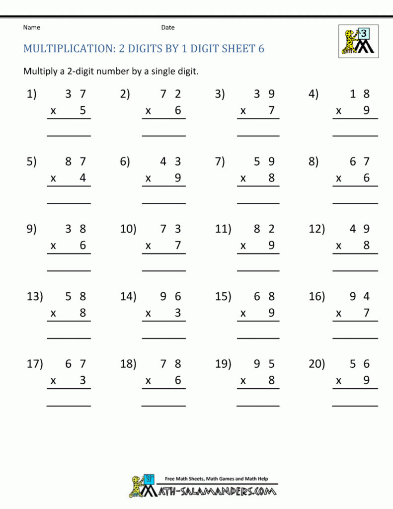 Maths Worksheet For Class 2 Multiplication - grade 2 multiplication worksheets free printable k5 learning ...