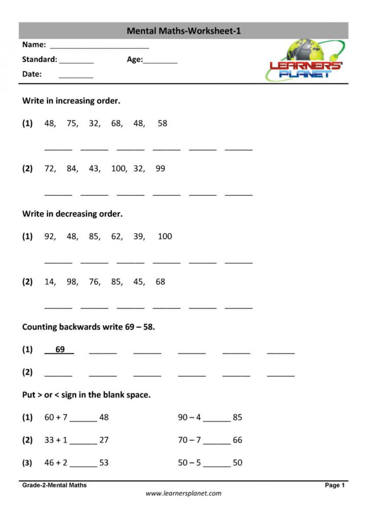 Maths Worksheets For Class 2 Icse - Free Printable