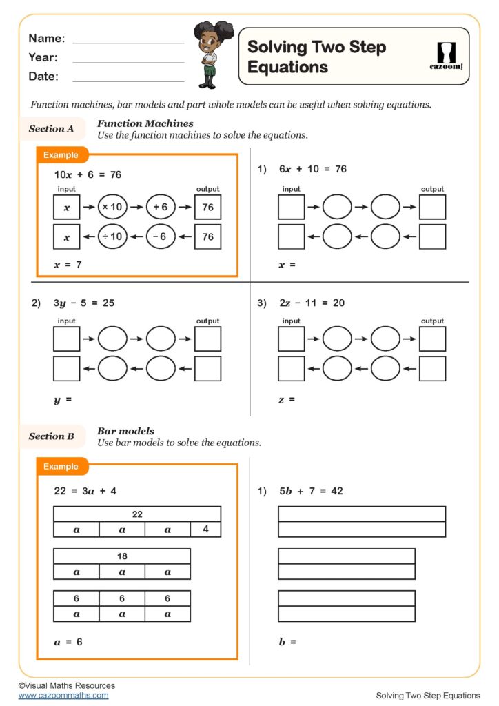 Maths Worksheets Key Stage 2 – Solving Two Step Equations Worksheet | PDF printable Algebra Worksheets Maths Worksheets Key Stage 2 - Solving Two Step Equations Worksheet | PDF printable Algebra Worksheets