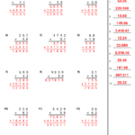 Multi Digit Decimal Multiplication Worksheets