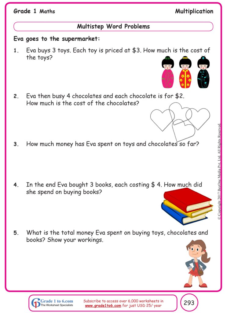 Multi Digit Multiplication Word Problems Worksheets - Words That Mean Multiplication