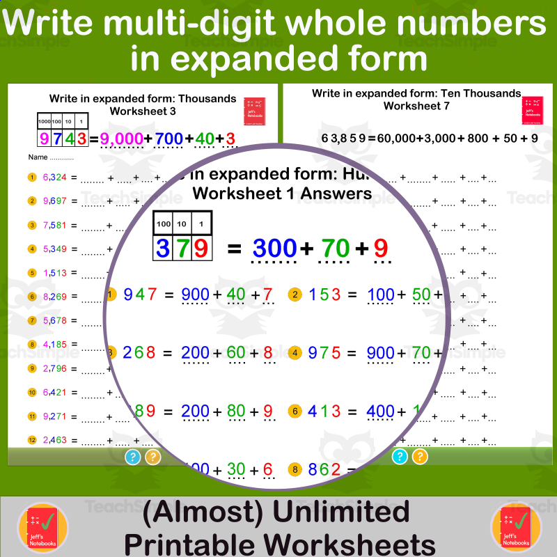 Multi Digit Whole Numbers Worksheet - Whole Numbers 1 To 100