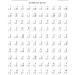 Multiplication 0 1 2 5 10 Worksheet Printable