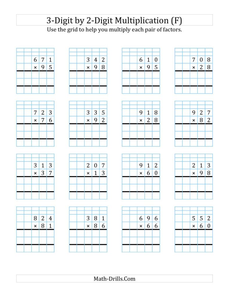 Multiplication 2 Digit By 3 Digit Worksheets Multiplication 2 Digit By 3 Digit Worksheets