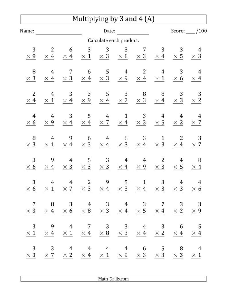 Multiplication 3s Worksheet – Free Printable Multiplication 3s Worksheet - Free Printable